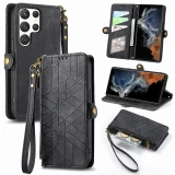Lanyard Leather Zipper Wallet Phone Case For Samsung Galaxy S24 S23 Ultra S22 S21 FE S20 Plus A55 A35 A15 A54 A34 A14 Flip Cover