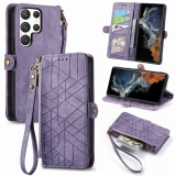 Lanyard Leather Zipper Wallet Phone Case For Samsung Galaxy S24 S23 Ultra S22 S21 FE S20 Plus A55 A35 A15 A54 A34 A14 Flip Cover
