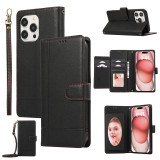 Mirror Crossbody Leather Wallet Card Phone Case for Samsung Galaxy S24 Ultra S23 Plus S22 S21 S20 FE S10 Note 20 Lanyard Cover