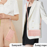 Mirror Crossbody Leather Wallet Card Phone Case for Samsung Galaxy S24 Ultra S23 Plus S22 S21 S20 FE S10 Note 20 Lanyard Cover