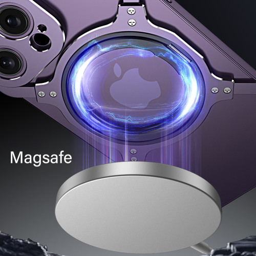 X  Type Magnetic Phone Case For iPhone 14 13 15 Pro Max With Ring Bracket Shockproof Bumper Metal Heat Dissipation Cover Funda