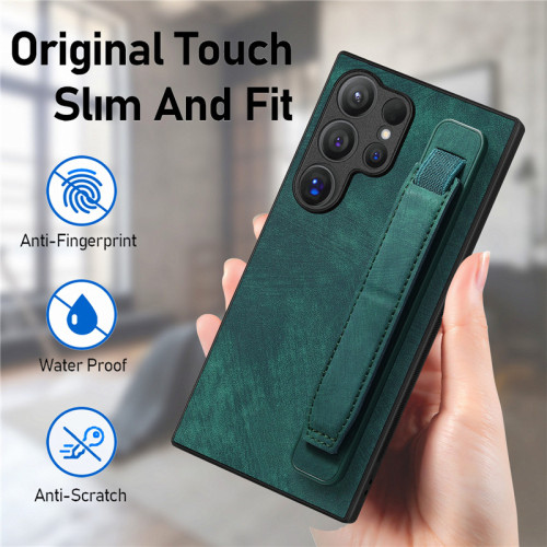 Wrist Strap Leather Phone Case for Samsung Galaxy S24 Ultra S23 S22 S21 S20 FE S10 Plus Note 20 M14 M53 M33 M13 M32 Holder Cover