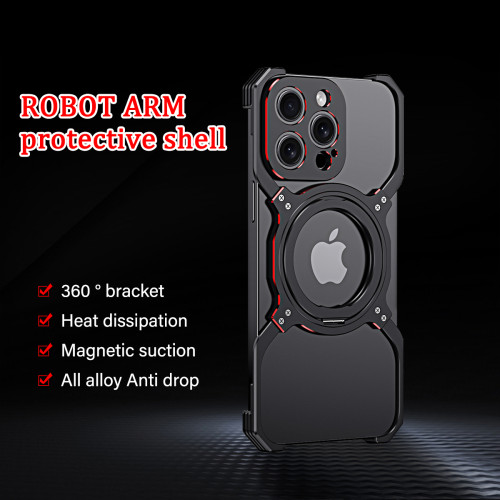 X  Type Magnetic Phone Case For iPhone 14 13 15 Pro Max With Ring Bracket Shockproof Bumper Metal Heat Dissipation Cover Funda
