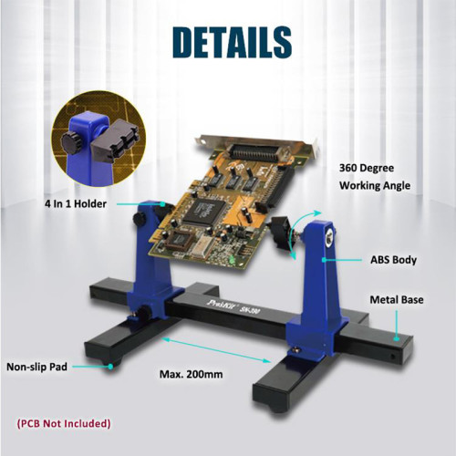 Pro'skit 0-200mm Adjustable PCB Holder 360 ° Rotation Printed Circuit Board Jig Soldering Assembly Stand Clamp Repair Tools