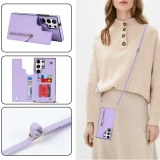 Crossbody Zipper Wallet with Card Holder Phone Case for Samsung Galaxy S23 S21 S20 FE S24 S22 Plus Note 20 Ultra Leather Cover