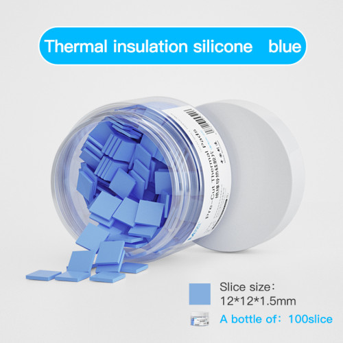MaAnt 100PCS 12*12mm Blue Grey Thermal Silicone Pad for Mobile Phone Repair Notebook Motherboard CPU Repair Pre Cut Mat
