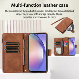 Lanyard Leather Zipper Wallet Card Phone Case For Samsung Galaxy S24 Ultra S23 Plus S21 FE S10 Note 20 10 Crossbody Flip Cover