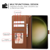 Luxury Leather Wallet Card Phone Case for Samsung Galaxy S24 Ultra S23 Plus S22 S21 S20 FE S10 Note 20 10 Flip Stand Cover Etui