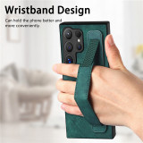 Wrist Strap Leather Phone Case for Samsung Galaxy S24 Ultra S23 S22 S21 S20 FE S10 Plus Note 20 M14 M53 M33 M13 M32 Holder Cover