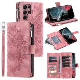 Crossbody Leather Flip Case for Samsung Galaxy S24 S23 Ultra S22 Plus S21 S20 FE S10 Note 20 Lanyard Zip Wallet Card Phone Cover