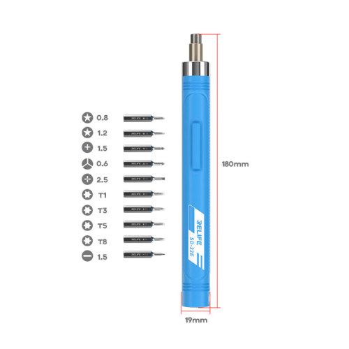 RELIFE SD-22E Precision Electric Screwdriver Wireless  Bolt Driver with 10pcs S2 Steel Bits  Charging Portable Mini  Screwdriver