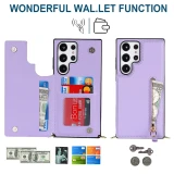 Crossbody Zipper Wallet with Card Holder Phone Case for Samsung Galaxy S23 S21 S20 FE S24 S22 Plus Note 20 Ultra Leather Cover