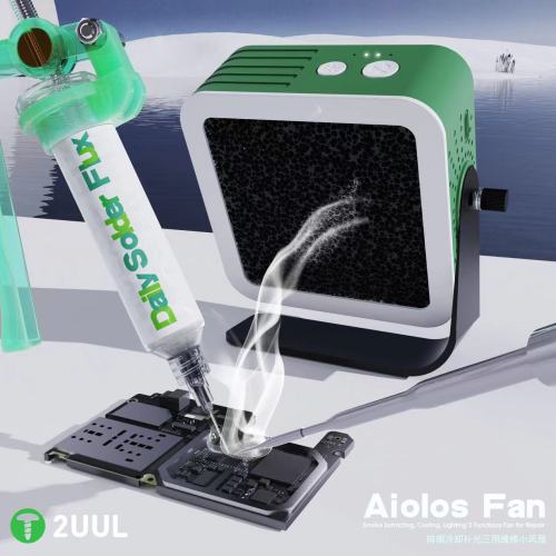 2UUL Aiolos Cooling Fan With Lighting + Smoke Extraction Function For Phone Motherboard IC Welding Repair Fast Heat Dissipation