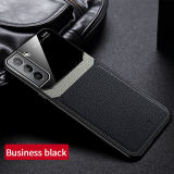 Luxury Leather Hybrid Rubber Phone Case For Samsung Galaxy S24 Ultra S22 S23 S20 Plus FE Note 20 Screen Lens Protect Hard Cover