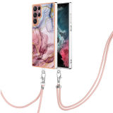 Marble Pattern Phone Case with Strap Rope For Samsung Galaxy S24 S23 Ultra S22 S21 Plus S20 FE Buckle Crossbody Rope Hand Cover
