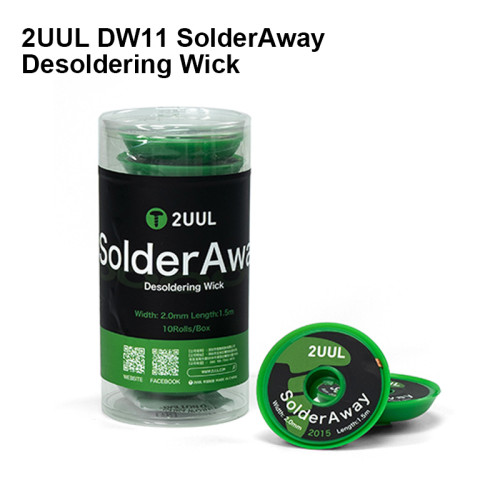2UUL Solder Away Desoldering Wick 10Pcs/Pack DW11 Clean Soldering Rosin For PCB Repair Phone Mainboard Welding Flux Wire