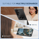 Hidden Stand Matte Case For Samsung Galaxy S24 Ultra S23+ Plus S22 5G Hard Cover Support Strong Magnetic Car Holder Bracket