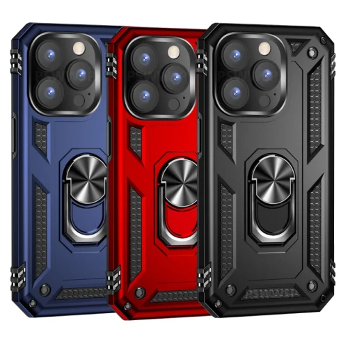Shockproof Armor Bumper Case For iPhone 16 15 14 Plus 13 12 11 Pro XR XS Max X 7 8 6 SE Finger Holder Magnetic Metal Ring Cover