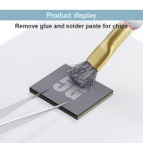 QIANLI 012 iHilt Low Gravity Center Steel /Fur Brush High Temperature Resistance Motherboard Chip Glue Removal Cleaning Brush