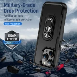 Heavy Duty Armor Shockproof Phone Case For iPhone 17 Air 11 12 13 14 15 Pro Max Xs XR X 8 7 SE 2022 Metal Ring Holder Back Cover Fundas