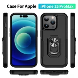 Heavy Duty Armor Shockproof Phone Case For iPhone 17 Air 11 12 13 14 15 Pro Max Xs XR X 8 7 SE 2022 Metal Ring Holder Back Cover Fundas