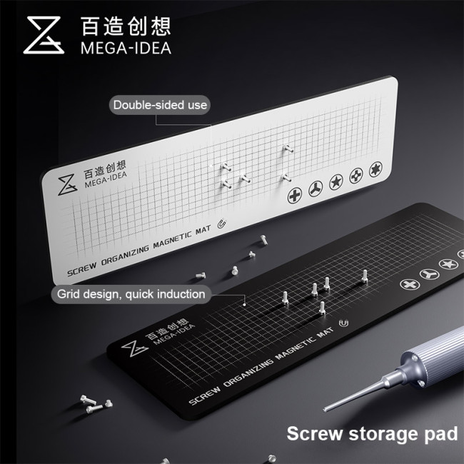 QIANLI MEGA-IDEA Universal Magnetic Repair Screws Storage Pad with Double Side Mobile Phone Maintenance Parts Organizer
