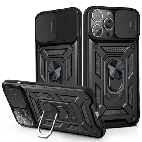 Slide Camera Lens Protector Armor Case For iPhone 16 15 13 14 Plus 11 12 Pro Max Mini  Military Grade Bumpers Ring Cover