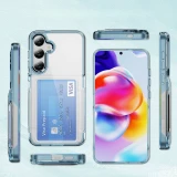 For Samsung Galaxy S24 Ultra Plus + Wallet Clear Protective Phone Case with Credit Card Holder Shockproof Transparent Cover