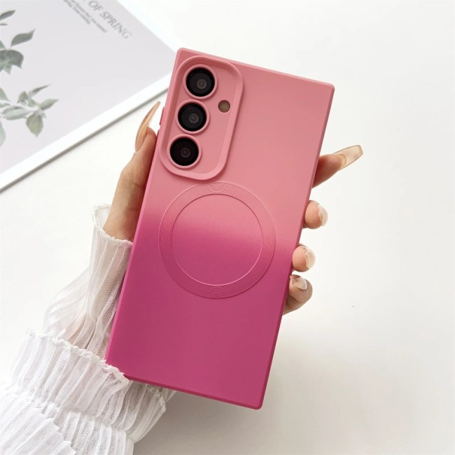 For Samsung Galaxy S24 S23 Ultra Plus + S22 S21 S20 FE Magnetic Phone Case Camera Lens Protector Soft Silicone Shockproof Cover