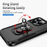 Heavy Duty Armor Shockproof Phone Case For iPhone 17 Air 11 12 13 14 15 Pro Max Xs XR X 8 7 SE 2022 Metal Ring Holder Back Cover Fundas