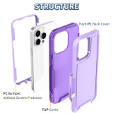 Hybrid Armor Shockproof Phone Case For iPhone 17 Air 16 11 12 13 14 15 16 Pro Max XR 8 7 Plus SE 2022 Non-slip TPU Frame Plastic Back Cover