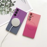For Samsung Galaxy S24 S23 Ultra Plus + S22 S21 S20 FE Magnetic Phone Case Camera Lens Protector Soft Silicone Shockproof Cover