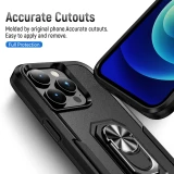 Heavy Duty Armor Shockproof Phone Case For iPhone 17 Air 11 12 13 14 15 Pro Max Xs XR X 8 7 SE 2022 Metal Ring Holder Back Cover Fundas