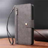 Flip Leather Phone Case For Samsung Galaxy S23 FE S24 Ultra S21 S22 S20 Plus S10 S9 Note 20 10 9 Zipper Wallet Card Cover Coque