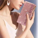 Wrist strap Flip Leather Phone Case For Samsung Galaxy S24 Ultra S23 FE S22 S21 S20 S10 Plus Note 20 10 Zipper Wallet Card Cover