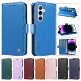 Magnetic Flip Stand Phone Case For Samsung Galaxy S24+ S23 FE S22 Plus S21 Ultra S21FE 5G Business Leather Wallet Cover Card Bag