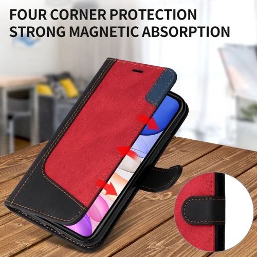 Wallet Three Color Splicing Leather Case For Samsung Galaxy S24 Ultra S23 Plus S22 S21 S20 FE A05s A14 A15 A34 A35 A53 A54 A55