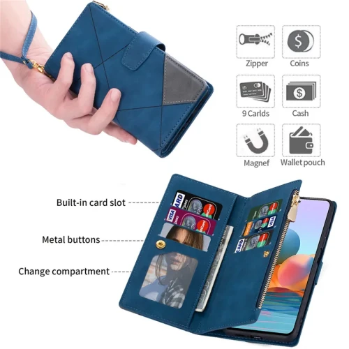 Flip Leather Phone Case For Samsung Galaxy S24 Ultra S23 FE S21 S20 S10 S9 Plus Note 20 10 Zipper Wallet Multi Card Cover Coque