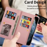 Wrist strap Flip Leather Phone Case For Samsung Galaxy S24 Ultra S23 FE S22 S21 S20 S10 Plus Note 20 10 Zipper Wallet Card Cover
