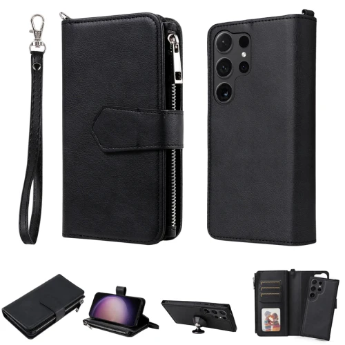 Wallet Multi-card 2-in-1 Zipper Magnetic Flip Leather Case For Samsung Galaxy S24 Ultra S23 Plus S22 S21 S20 FE S10 Note 20 10 9