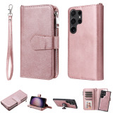 Wallet Multi-card 2-in-1 Zipper Magnetic Flip Leather Case For Samsung Galaxy S24 Ultra S23 Plus S22 S21 S20 FE S10 Note 20 10 9