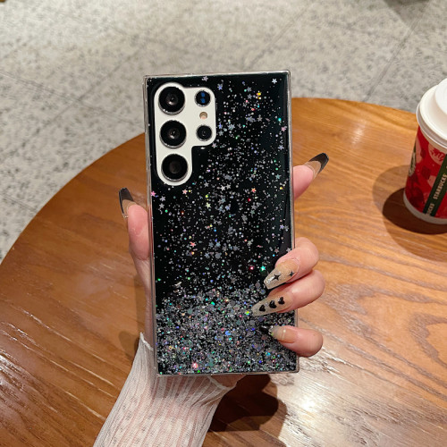 Luxury Transparent Glitter Bling Soft Case For Samsung Galaxy S24 23 22 21 Plus Ultra Shockproof Cover