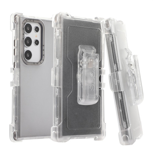 Hybrid 4 IN 1 Hiking Defender Armor Case for Samsung Galaxy S24 Ultra Full Cover Belt Clip Kickstand Cover Funda S24Plus