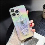 Gradient Laser Glitter Wine Glass Quicksand Clear Phone Case for Samsung Galaxy S24 Ultra S23 S22 Ultra Shockproof Soft Cover