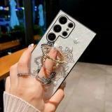 Luxury Butterfly Ring Stand Holder Phone Case For Samsung Galaxy S24 S24Plus S24Ultra S23 Plus S22 Ultra Shockproof Cover Fundas