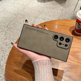 Luxury Letters Leather Case For Samsung Galaxy S24 S23 S22 S21 Ultra Plus Shockproof Full Protective Matte Back Cover