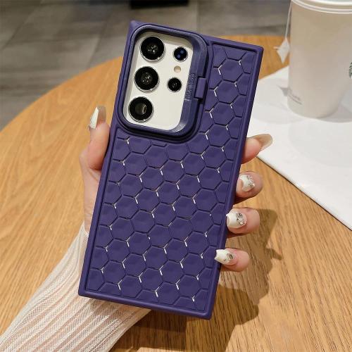 Lens Holder Magnetic Case for Samsung Galaxy S24 S23 FE Plus Ultra Anti-fall Honeycomb Dissipate Heat Wireless Charge Soft Cover