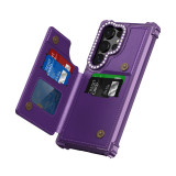 Luxury Glitter Bling Cards Slot Holder Wallet Flip Phone Case For Samsung Galaxy S24 Ultra Plus Purse PU Leather Back Cover