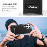 Thin Leather Electroplated Invisible Stand Phone Case For Samsung Galaxy S22 S23 S24 Ultra Anti-fingerprints Seismic Cover