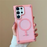 Hybrid Bumper Shockproof Matte Clear Magnetic for Magsafe Wireless Charging Case For Samsung S24 S22 S23 Ultra Plus Cover